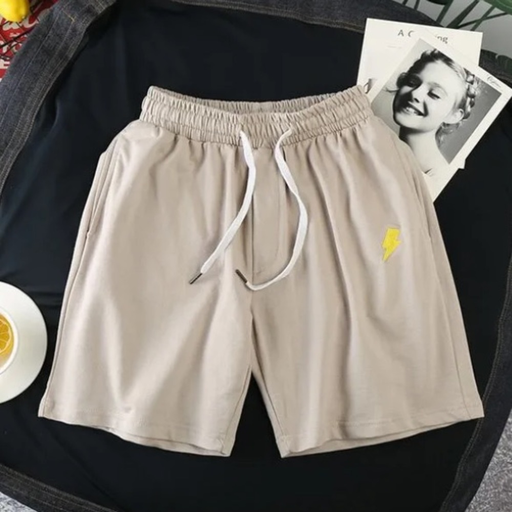 Weather-Embroidery Sweatshorts (Khaki color)